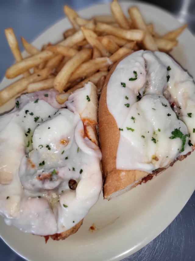 Meatball Parm Sub with Fries
